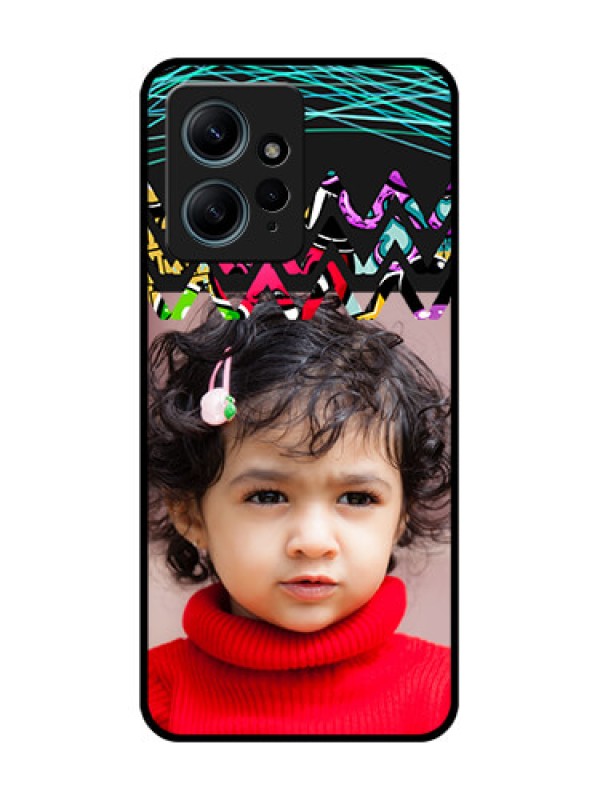Custom Redmi Note 12 4G Custom Glass Phone CaseNeon Abstract Design