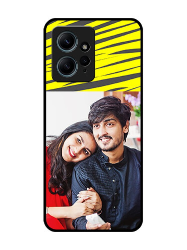 Custom Redmi Note 12 4G Custom Glass Phone CaseYellow Abstract Design