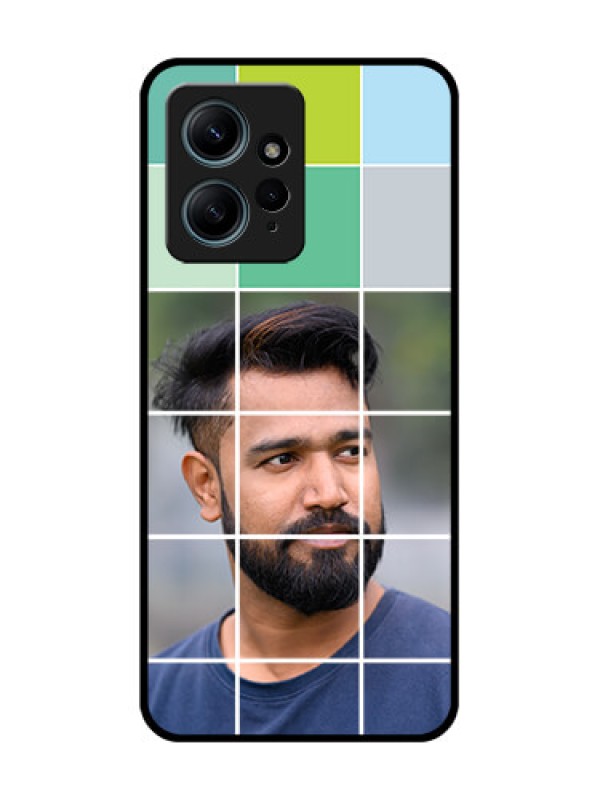 Custom Redmi Note 12 4G Custom Glass Phone CaseWith White Box Pattern