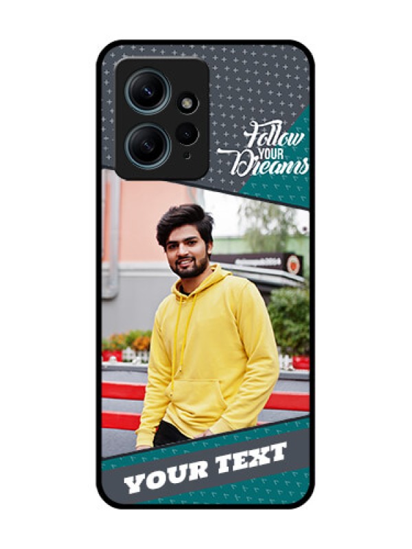 Custom Redmi Note 12 4G Custom Glass Phone CaseBackground Pattern Design With Quote
