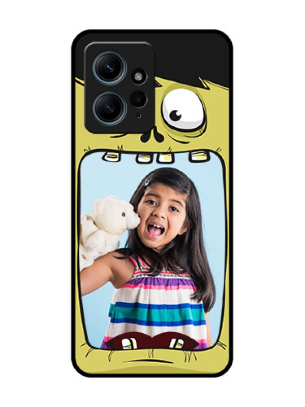 Custom Redmi Note 12 4G Custom Glass Phone CaseCartoon Monster Back Case Design