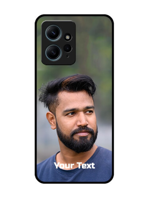 Custom Redmi Note 12 4G Custom Glass Phone CasePhoto With Text Design