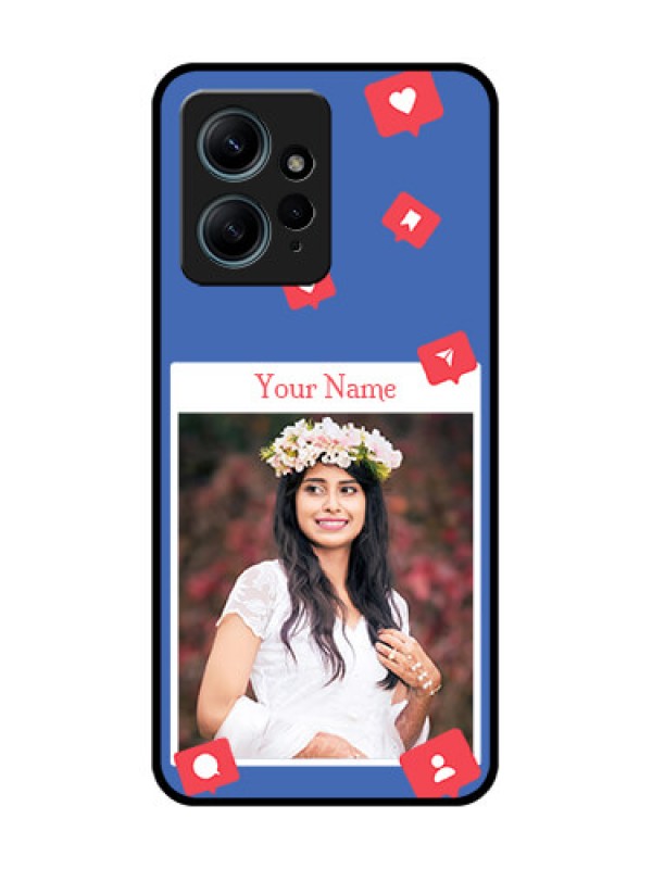 Custom Redmi Note 12 4G Custom Glass Phone CaseLike Share And Comment Design