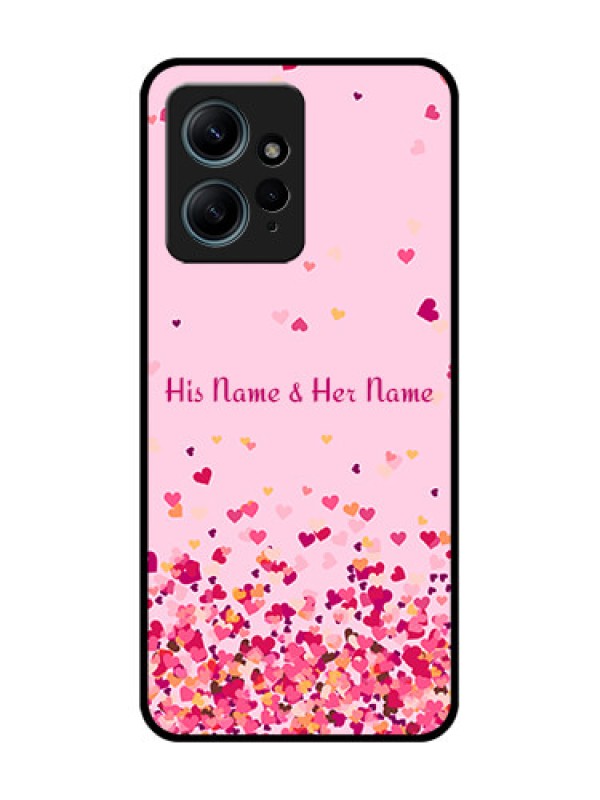 Custom Redmi Note 12 4G Custom Glass Phone CaseFloating Hearts Design