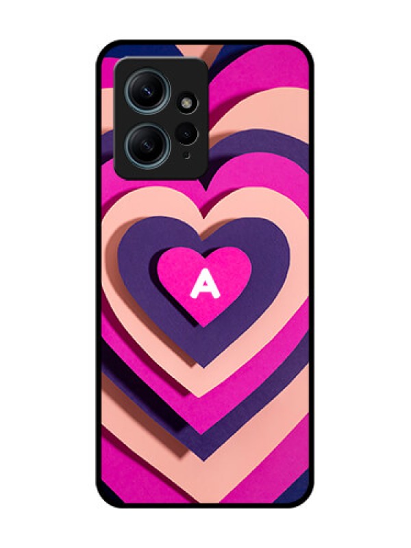 Custom Redmi Note 12 4G Custom Glass Phone CaseCute Heart Pattern Design