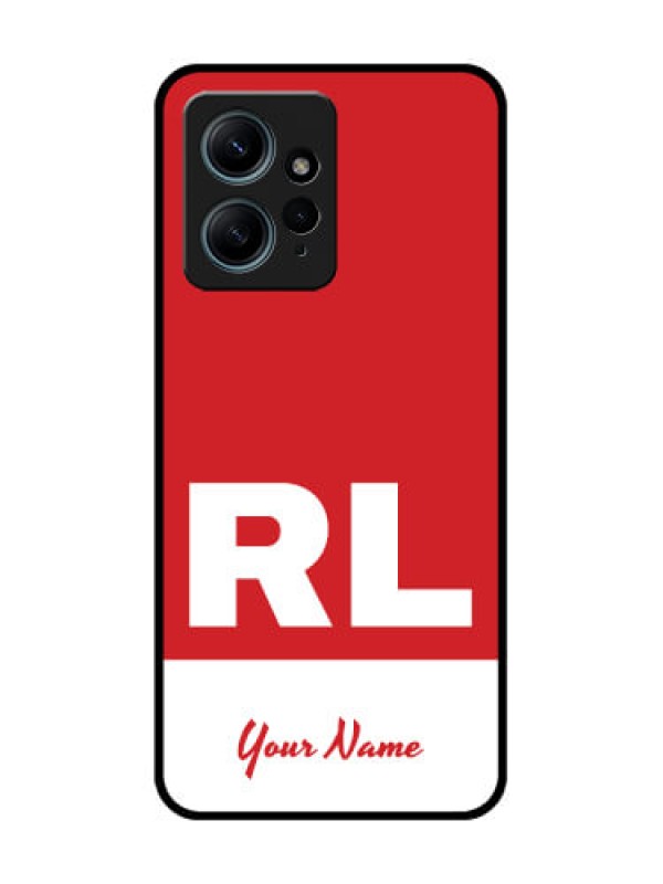 Custom Redmi Note 12 4G Custom Glass Phone CaseDual Tone Custom Text Design