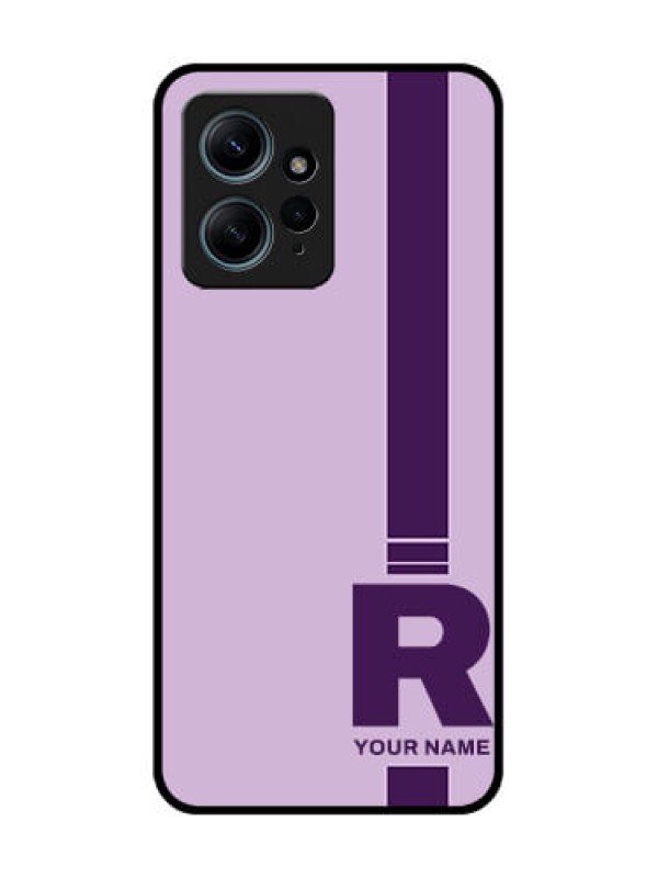 Custom Redmi Note 12 4G Custom Glass Phone CaseSimple Dual Tone Stripe With Name Design