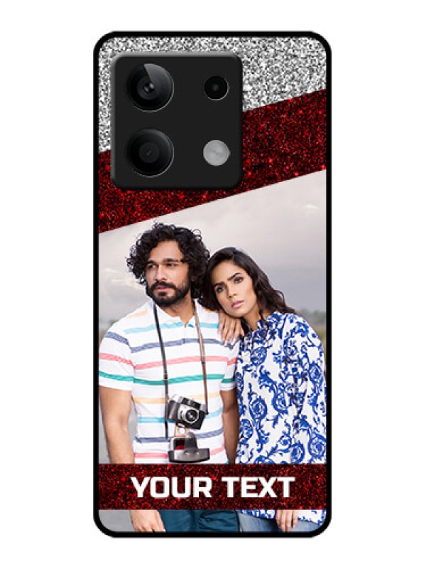 Custom Xiaomi Redmi Note 13 5G Custom Glass Phone Case - Image Holder With Glitter Strip Design