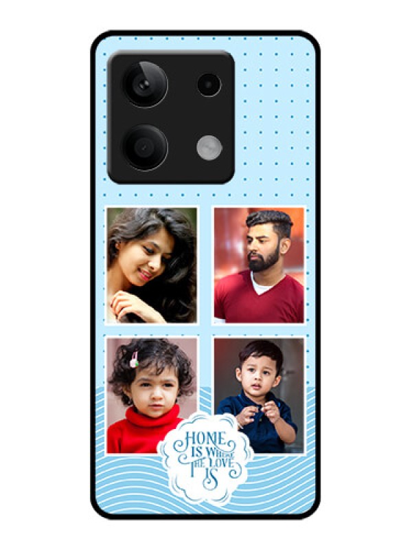 Custom Xiaomi Redmi Note 13 5G Custom Glass Phone Case - Cute Love Quote With 4 Pic Upload Design