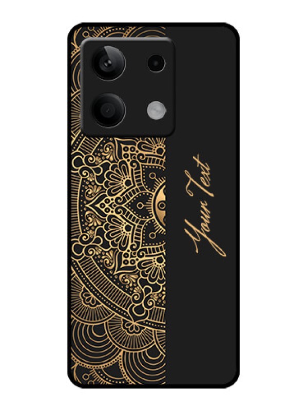 Custom Xiaomi Redmi Note 13 5G Custom Glass Phone Case - Mandala Art With Custom Text Design