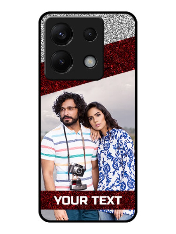 Custom Xiaomi Redmi Note 13 Pro 5G Custom Glass Phone Case - Image Holder With Glitter Strip Design