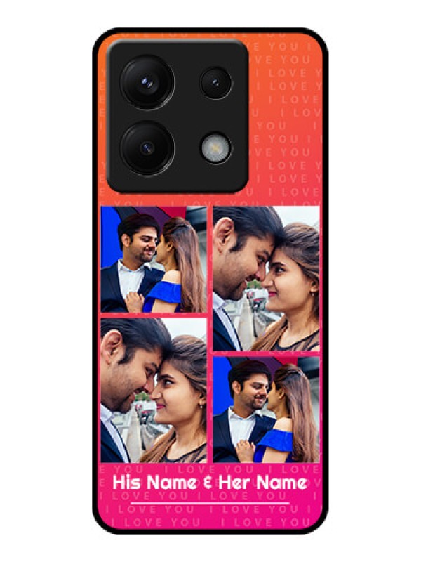 Custom Xiaomi Redmi Note 13 Pro 5G Custom Glass Phone Case - I Love You Pink Design