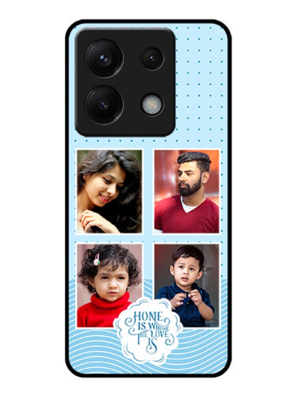 Custom Xiaomi Redmi Note 13 Pro 5G Custom Glass Phone Case - Cute Love Quote With 4 Pic Upload Design
