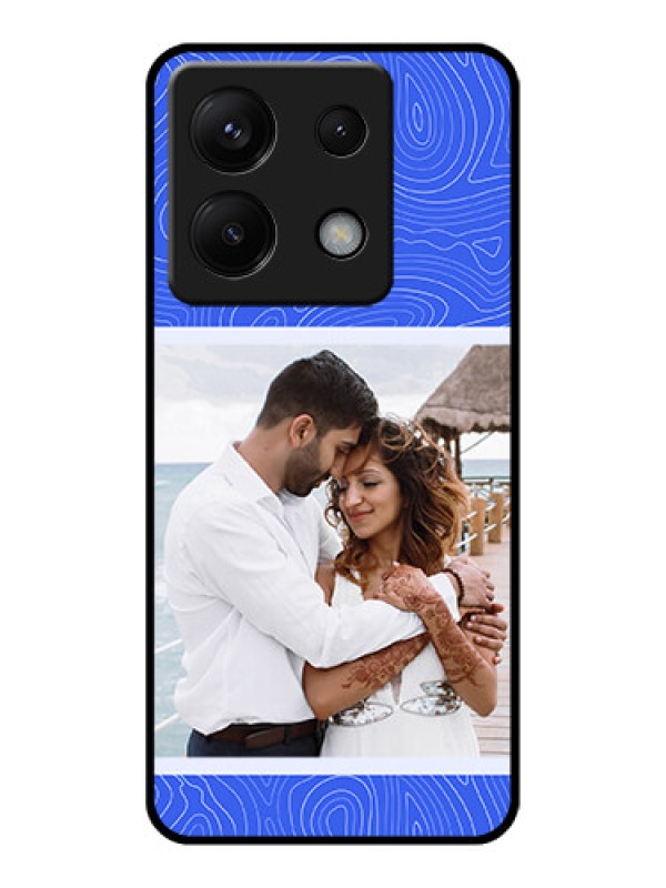 Custom Xiaomi Redmi Note 13 Pro 5G Custom Glass Phone Case - Curved Line Art With Blue And White Design