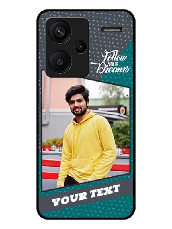 Custom Xiaomi Redmi Note 13 Pro Plus 5G Custom Glass Phone Case - Background Pattern Design With Quote