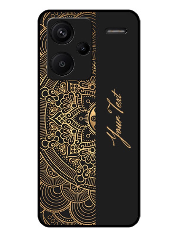 Custom Xiaomi Redmi Note 13 Pro Plus 5G Custom Glass Phone Case - Mandala Art With Custom Text Design