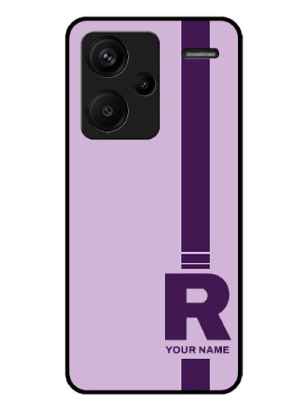 Custom Xiaomi Redmi Note 13 Pro Plus 5G Custom Glass Phone Case - Simple Dual Tone Stripe With Name Design