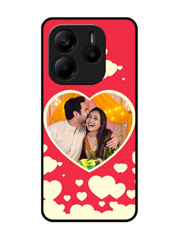 Custom Redmi Note 14 5G Custom Glass Phone CaseLove Symbols Phone Cover Design