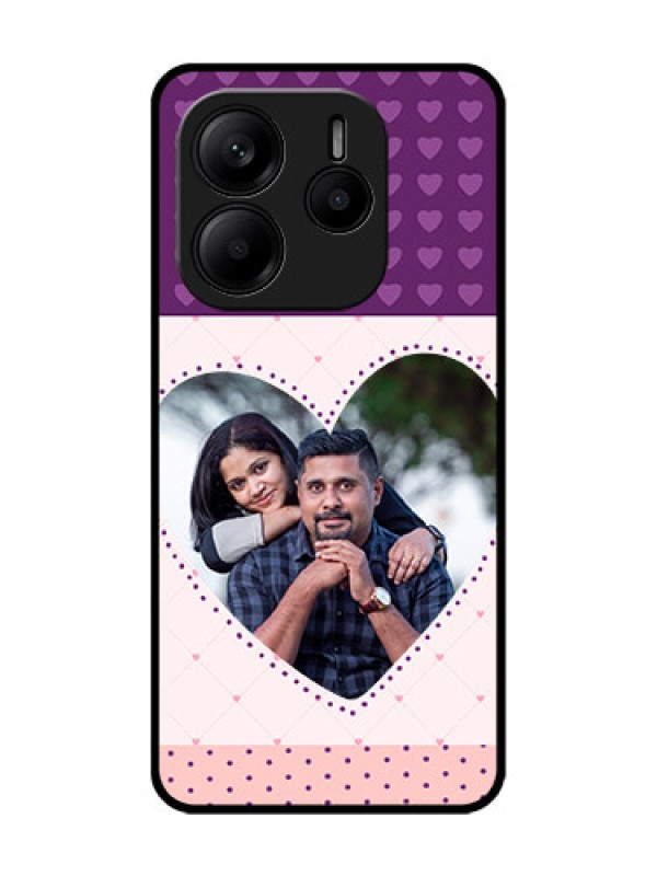 Custom Redmi Note 14 5G Custom Glass Phone CaseViolet Love Dots Design
