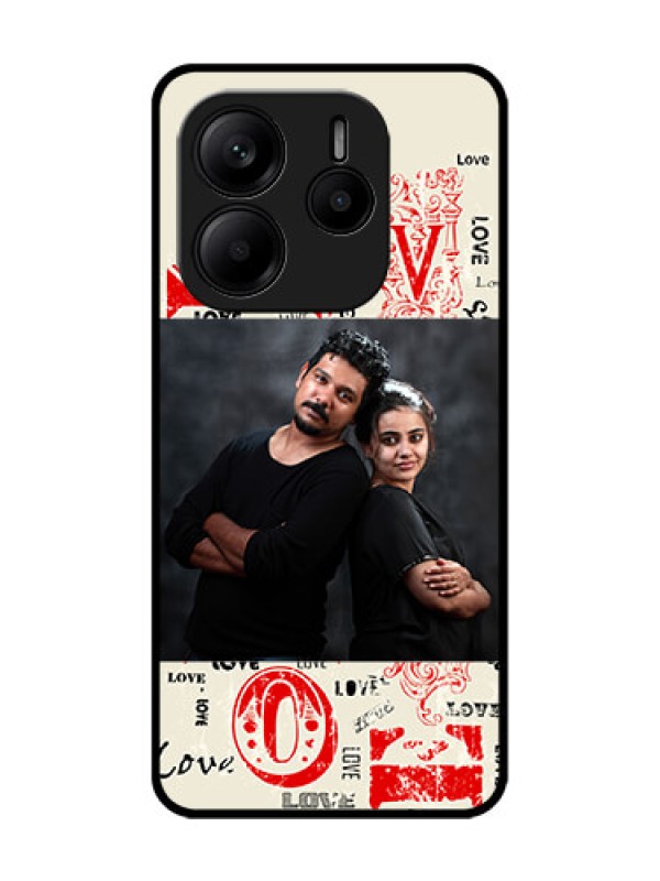 Custom Redmi Note 14 5G Custom Glass Phone CaseTrendy Love Design Case