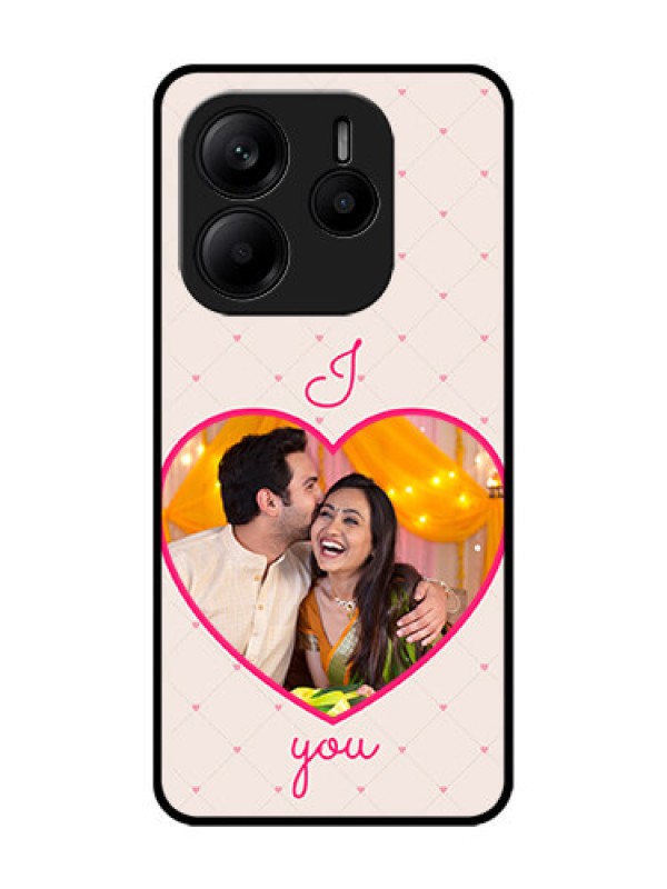 Custom Redmi Note 14 5G Custom Glass Phone CaseHeart Shape Design