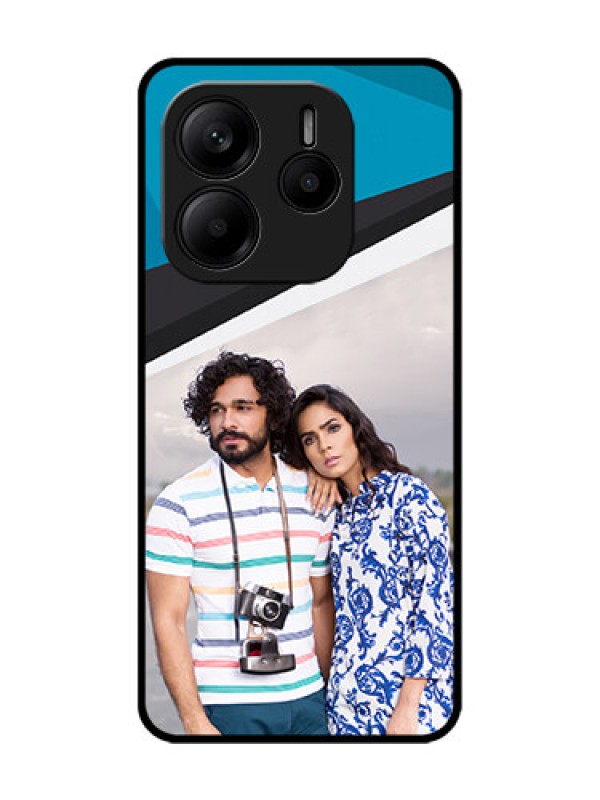 Custom Redmi Note 14 5G Custom Glass Phone CaseSimple Pattern Photo Upload Design