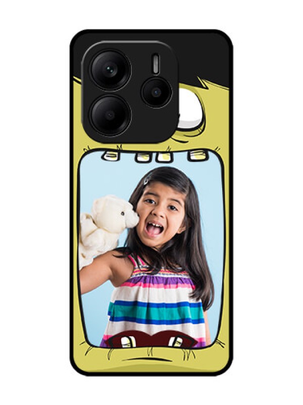 Custom Redmi Note 14 5G Custom Glass Phone CaseCartoon Monster Back Case Design