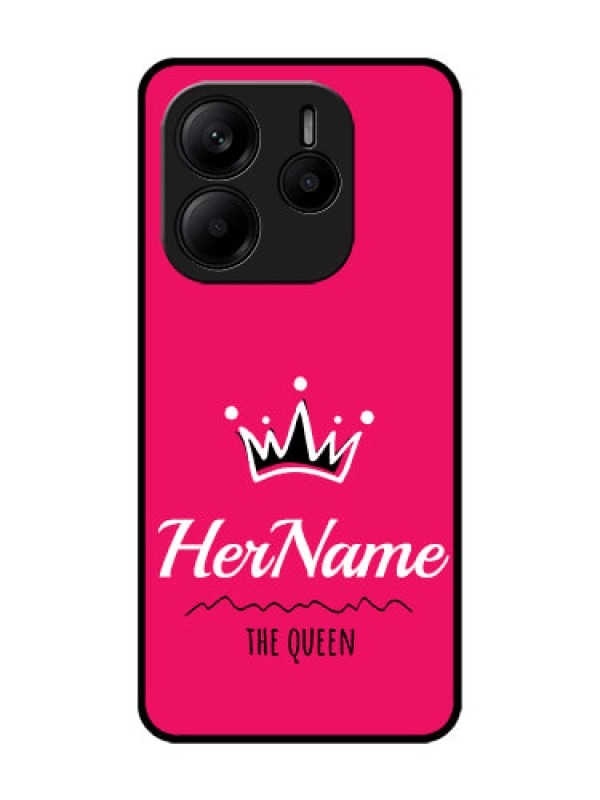 Custom Redmi Note 14 5G Custom Glass Phone CaseQueen With Name Design