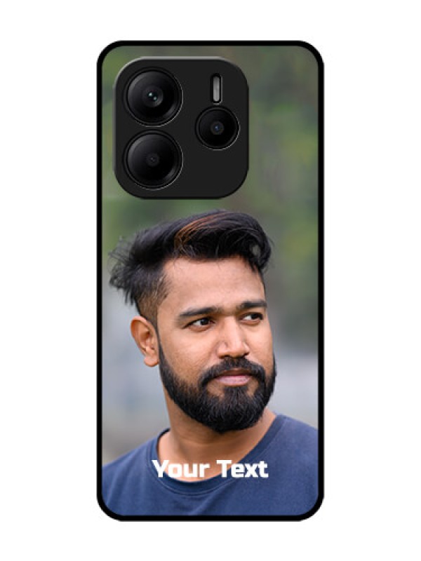 Custom Redmi Note 14 5G Custom Glass Phone CasePhoto With Text Design