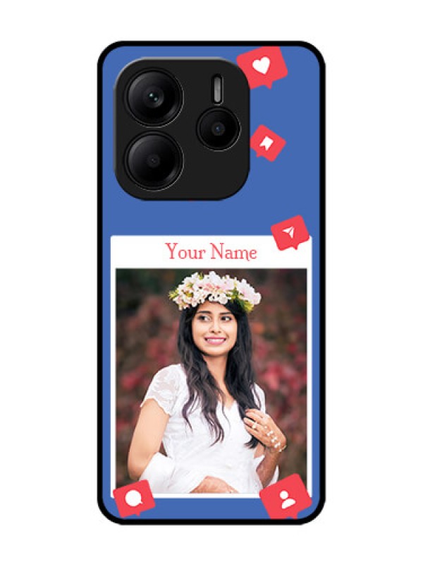 Custom Redmi Note 14 5G Custom Glass Phone CaseLike Share And Comment Design