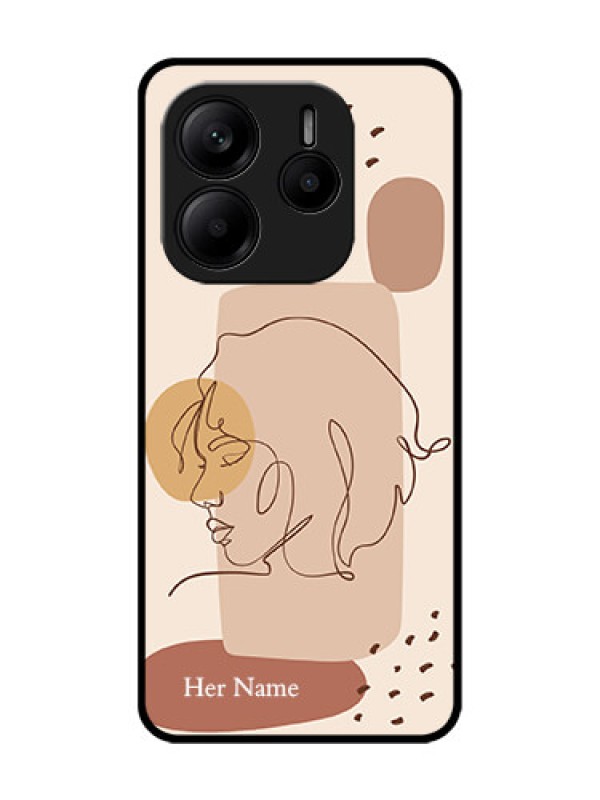Custom Redmi Note 14 5G Custom Glass Phone CaseCalm Woman Line Art Design
