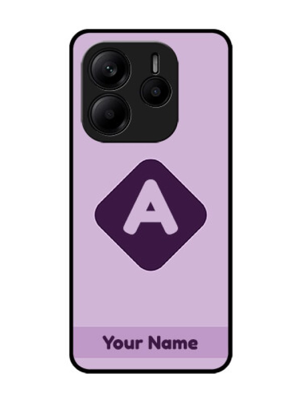 Custom Redmi Note 14 5G Custom Glass Phone CaseCustom Letter In Curved Badge Design