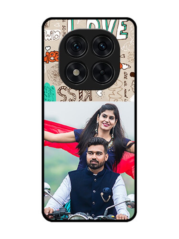Custom Redmi Note 14 Pro 5G Custom Glass Phone CaseLove Doodle Pattern