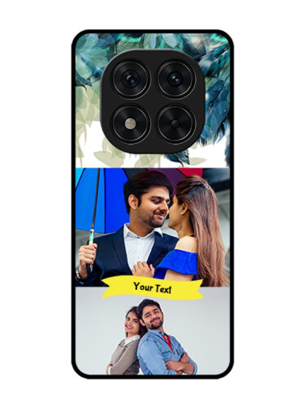 Custom Redmi Note 14 Pro 5G Custom Glass Phone CaseImage With Boho Peacock Feather Design