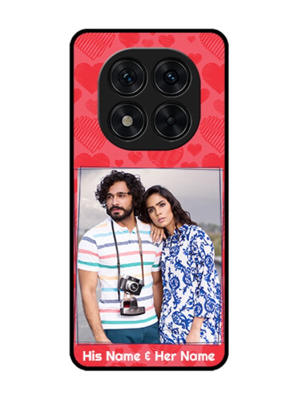 Custom Redmi Note 14 Pro 5G Custom Glass Phone CaseWith Red Heart Symbols Design