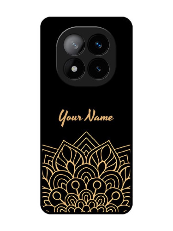 Custom Redmi Note 14 Pro Plus 5G Custom Glass Phone CaseGolden Mandala Design