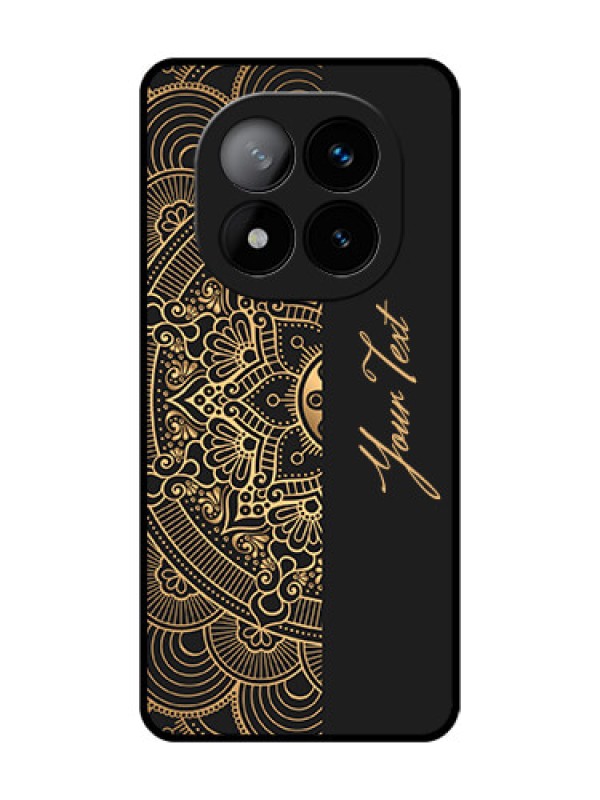 Custom Redmi Note 14 Pro Plus 5G Custom Glass Phone CaseMandala Art With Custom Text Design