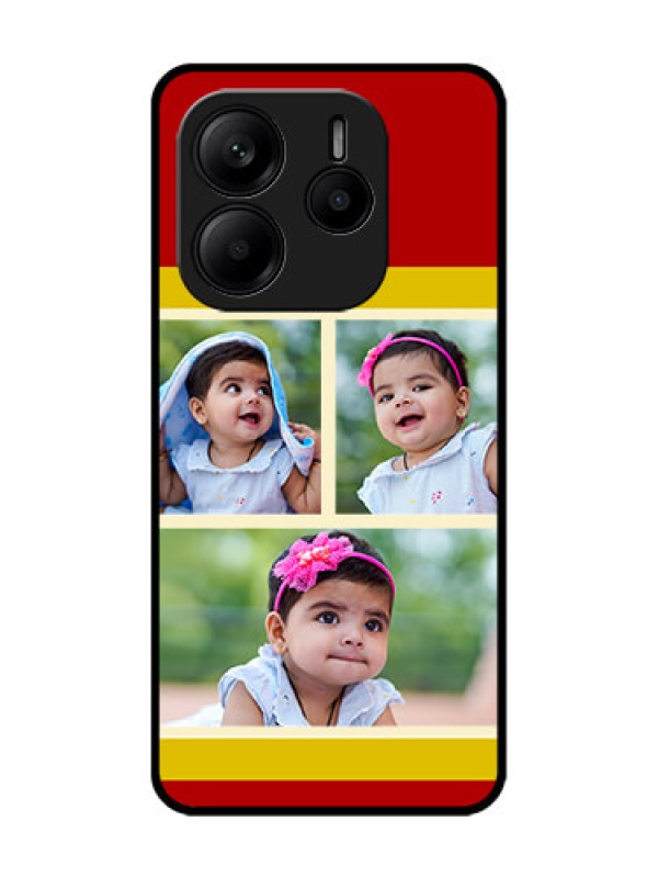 Custom Redmi Note 14 SE 5G Custom Glass Phone Case - Multiple Pic Upload Design