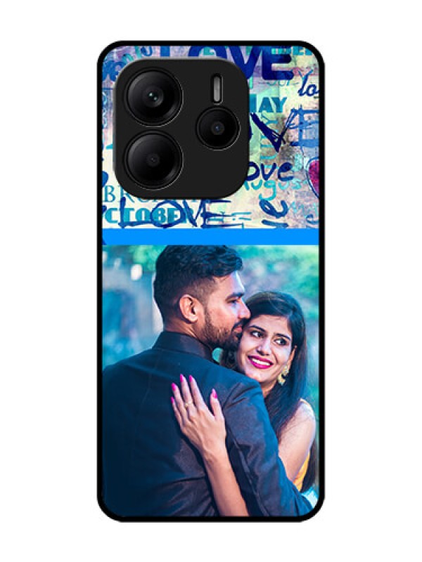 Custom Redmi Note 14 SE 5G Custom Glass Phone Case - Colorful Love Design