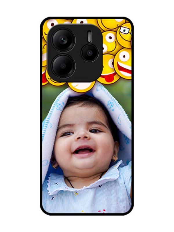 Custom Redmi Note 14 SE 5G Custom Glass Phone Case - With Smiley Emoji Design
