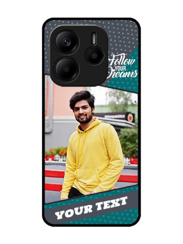 Custom Redmi Note 14 SE 5G Custom Glass Phone Case - Background Pattern Design With Quote