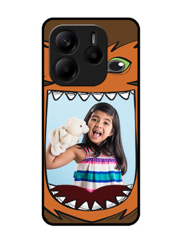 Custom Redmi Note 14 SE 5G Custom Glass Phone Case - Owl Monster Back Case Design