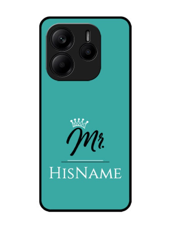 Custom Redmi Note 14 SE 5G Custom Glass Phone Case - Mr With Name Design