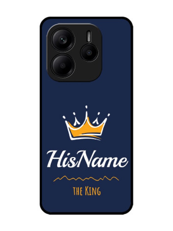 Custom Redmi Note 14 SE 5G Custom Glass Phone Case - King With Name Design