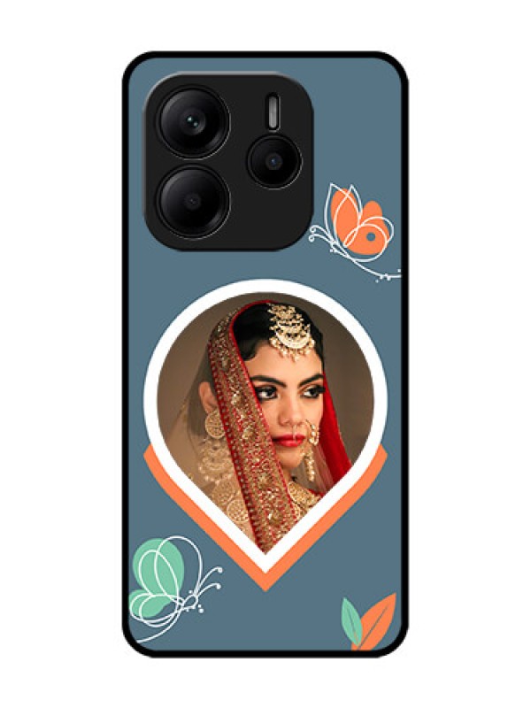 Custom Redmi Note 14 SE 5G Custom Glass Phone Case - Droplet Butterflies Design