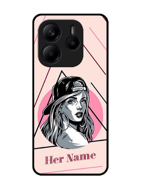 Custom Redmi Note 14 SE 5G Custom Glass Phone Case - Rockstar Girl Design