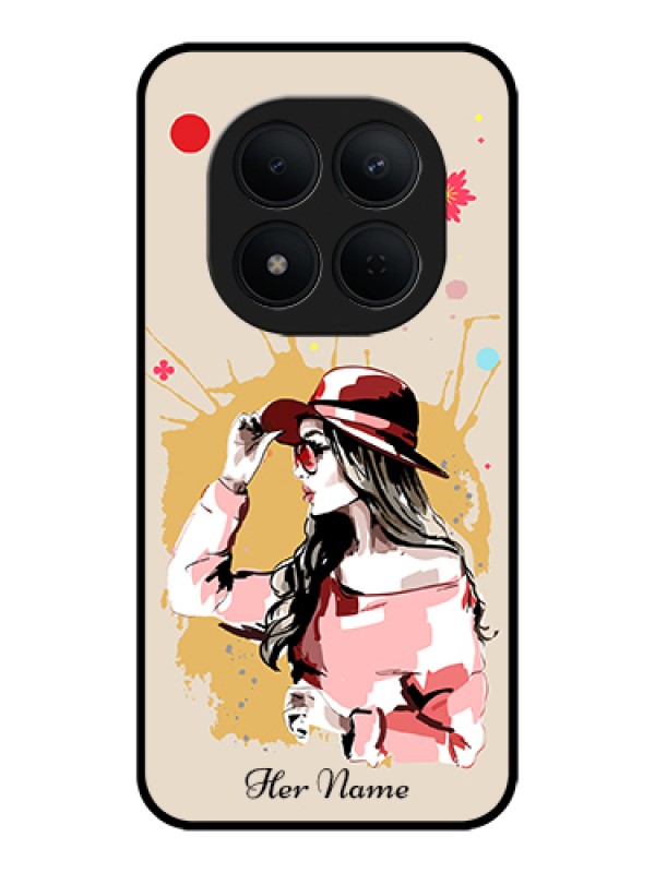 Custom Xiaomi Redmi Note 15 Pro 5G Custom Glass Phone Case - Women With Pink Hat Design