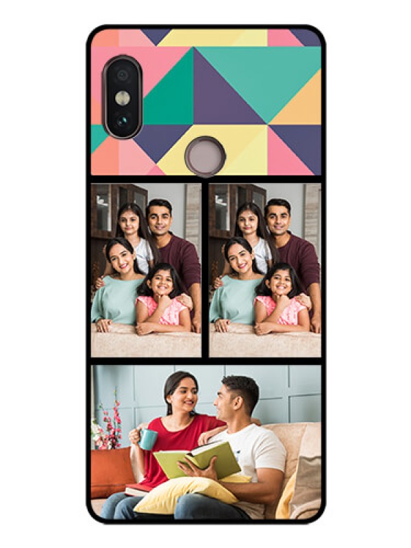Custom Redmi Note 5 Pro Custom Glass Phone Case  - Bulk Pic Upload Design