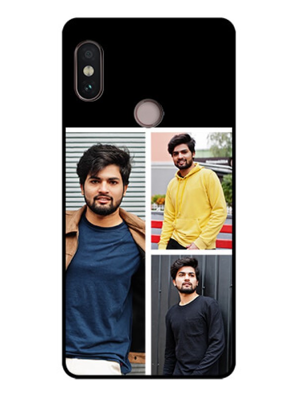 Custom Redmi Note 5 Pro Photo Printing on Glass Case  - Upload Multiple Picture Design