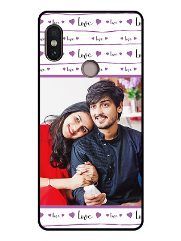 Custom Redmi Note 5 Pro Custom Glass Mobile Case  - Couples Heart Design